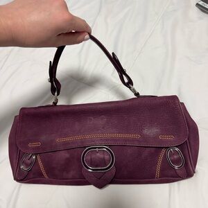 Vintage Y2K Purple Suede Buckle Bag – Bold Boho Aesthetic